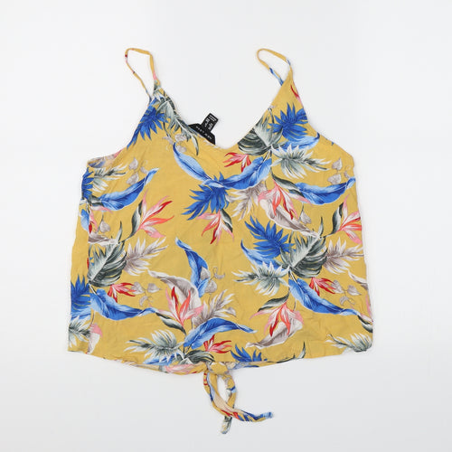 New Look Womens Yellow Floral  Camisole Tank Size 8