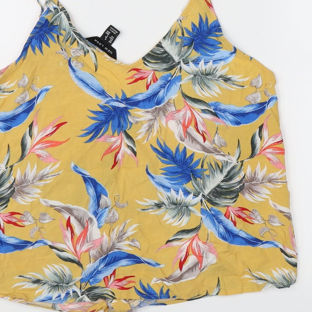 New Look Womens Yellow Floral  Camisole Tank Size 8