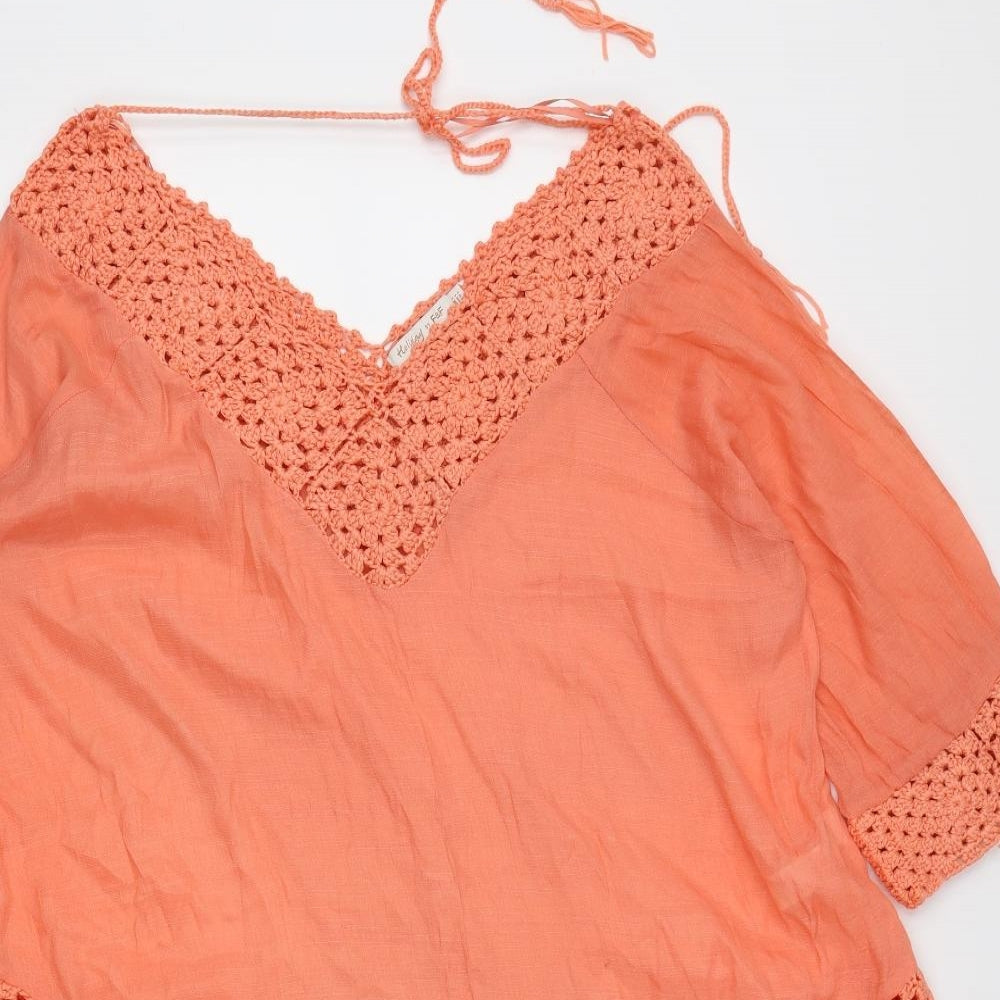 F&F Womens Orange   Kimono Blouse Size L