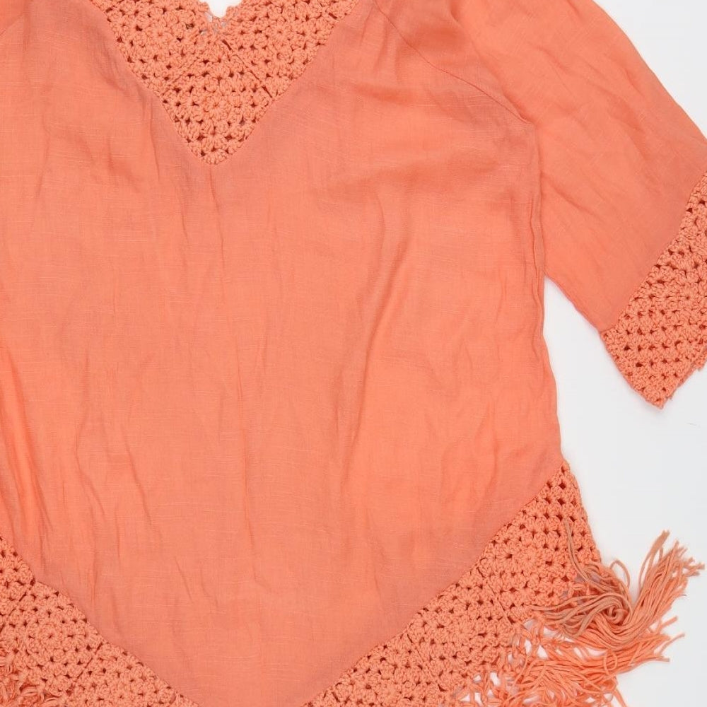 F&F Womens Orange   Kimono Blouse Size L