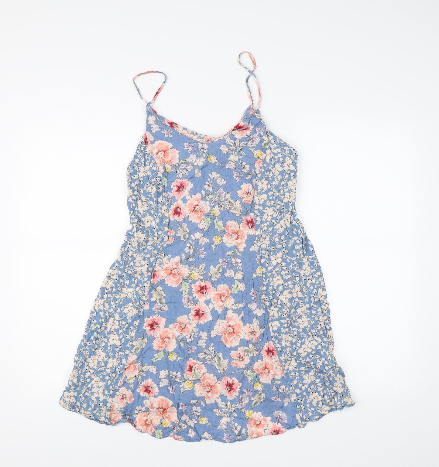 New Look Womens Blue Floral  A-Line  Size 8