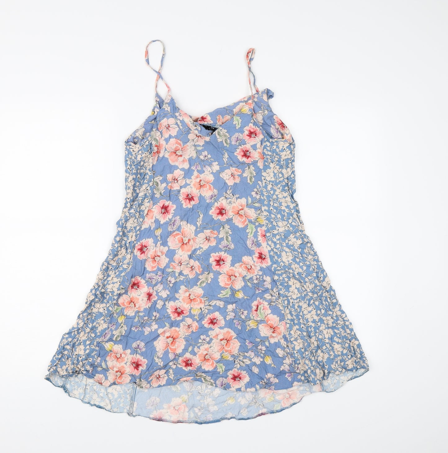 New Look Womens Blue Floral  A-Line  Size 8