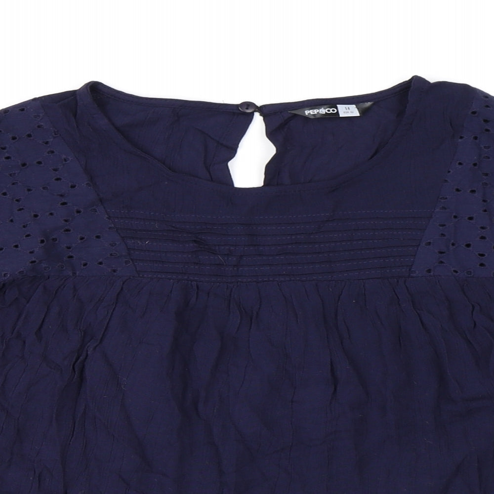 Pep&Co Womens Blue   Basic Blouse Size 14