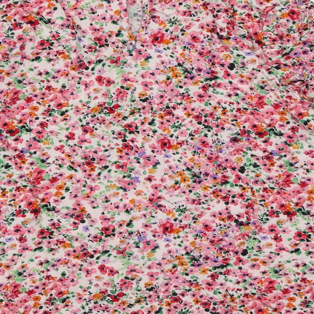 Papaya Womens Pink Floral  Basic Blouse Size 14