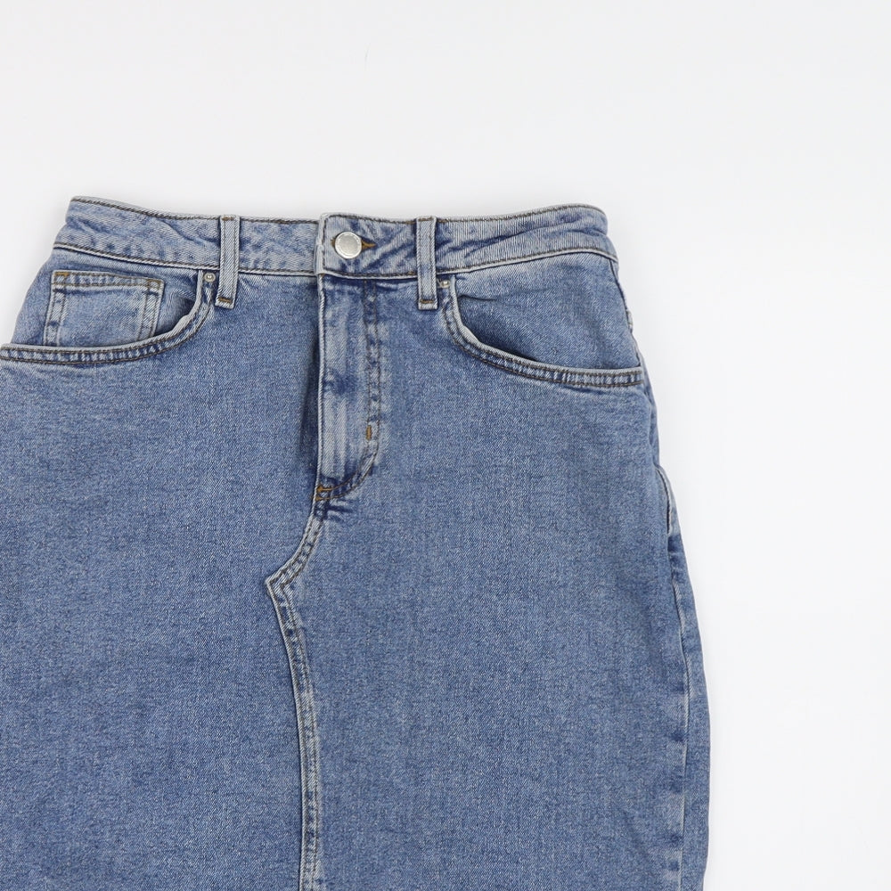 Denim CO. Womens Blue  Denim A-Line Skirt Size 12