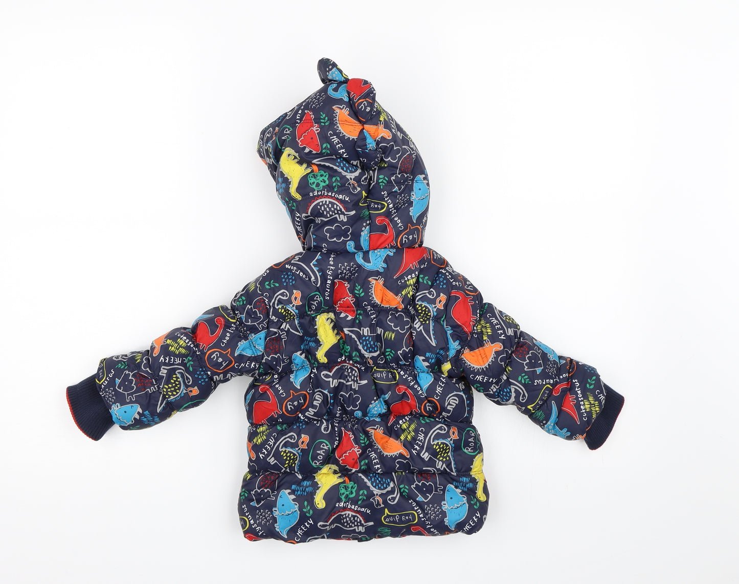 George Boys Blue   Basic Coat Coat Size 9-12 Months  - Dinosaur