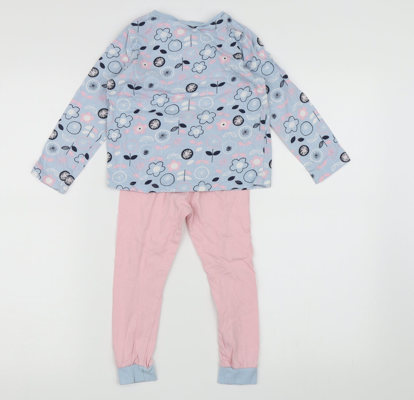George Girls Blue Floral  Top Pyjama Set Size 3-4 Years