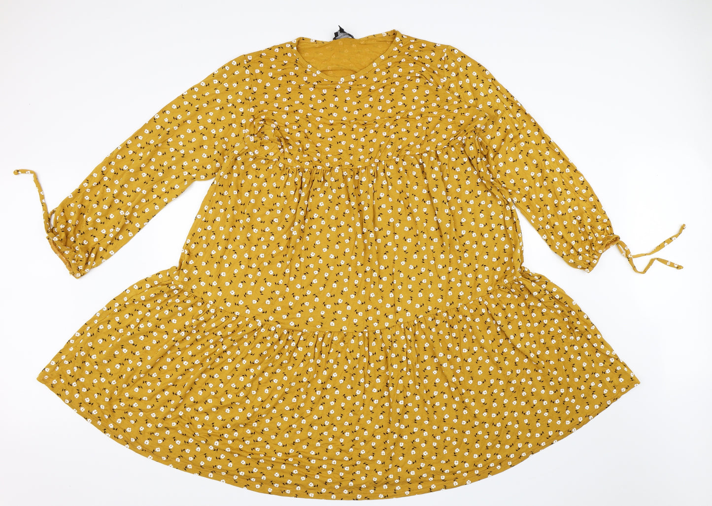 Wednesdays Girl Womens Yellow Floral  A-Line  Size 20
