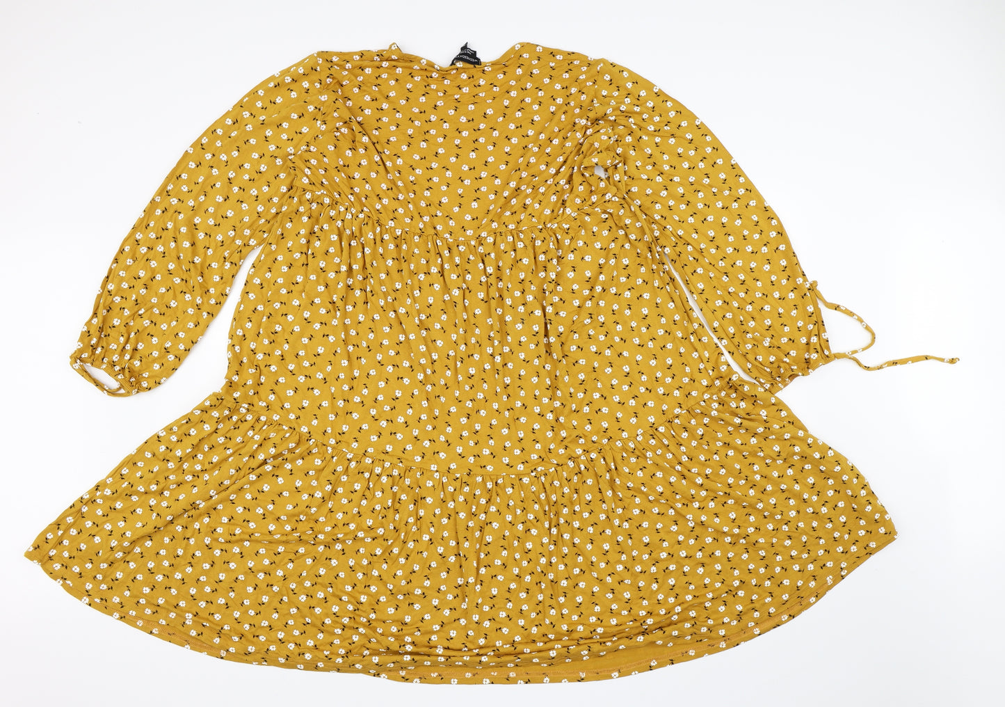 Wednesdays Girl Womens Yellow Floral  A-Line  Size 20