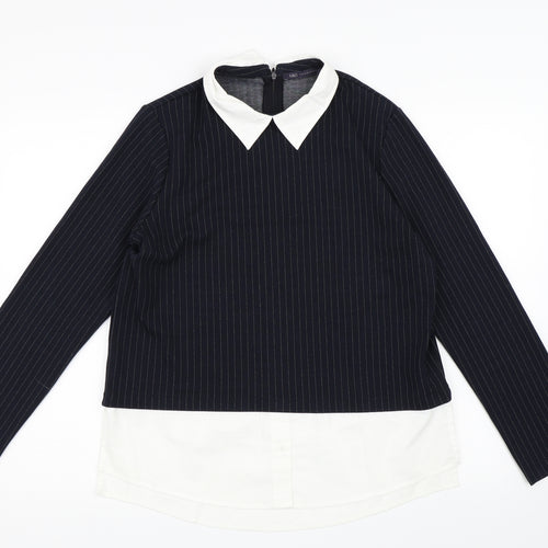 Marks and Spencer Womens Blue  Rayon Basic Blouse Size 14