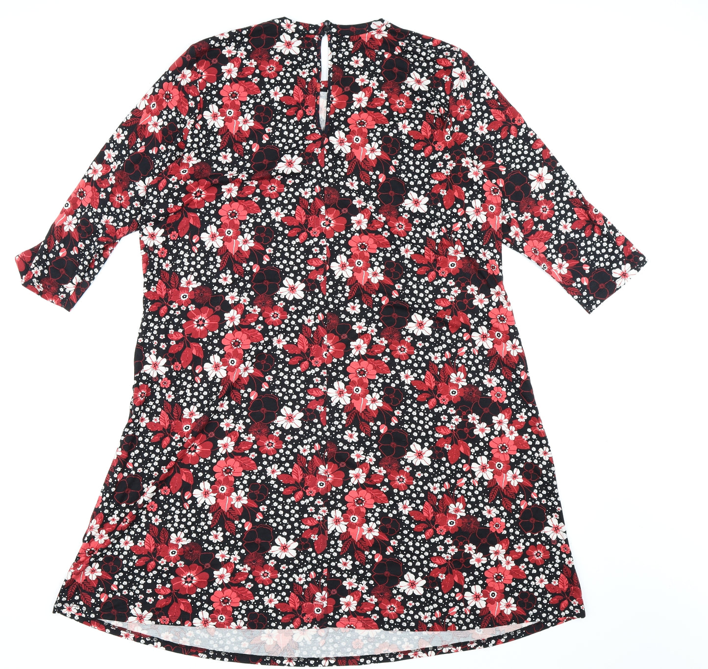 Marks and Spencer Womens Black Floral  A-Line  Size 20