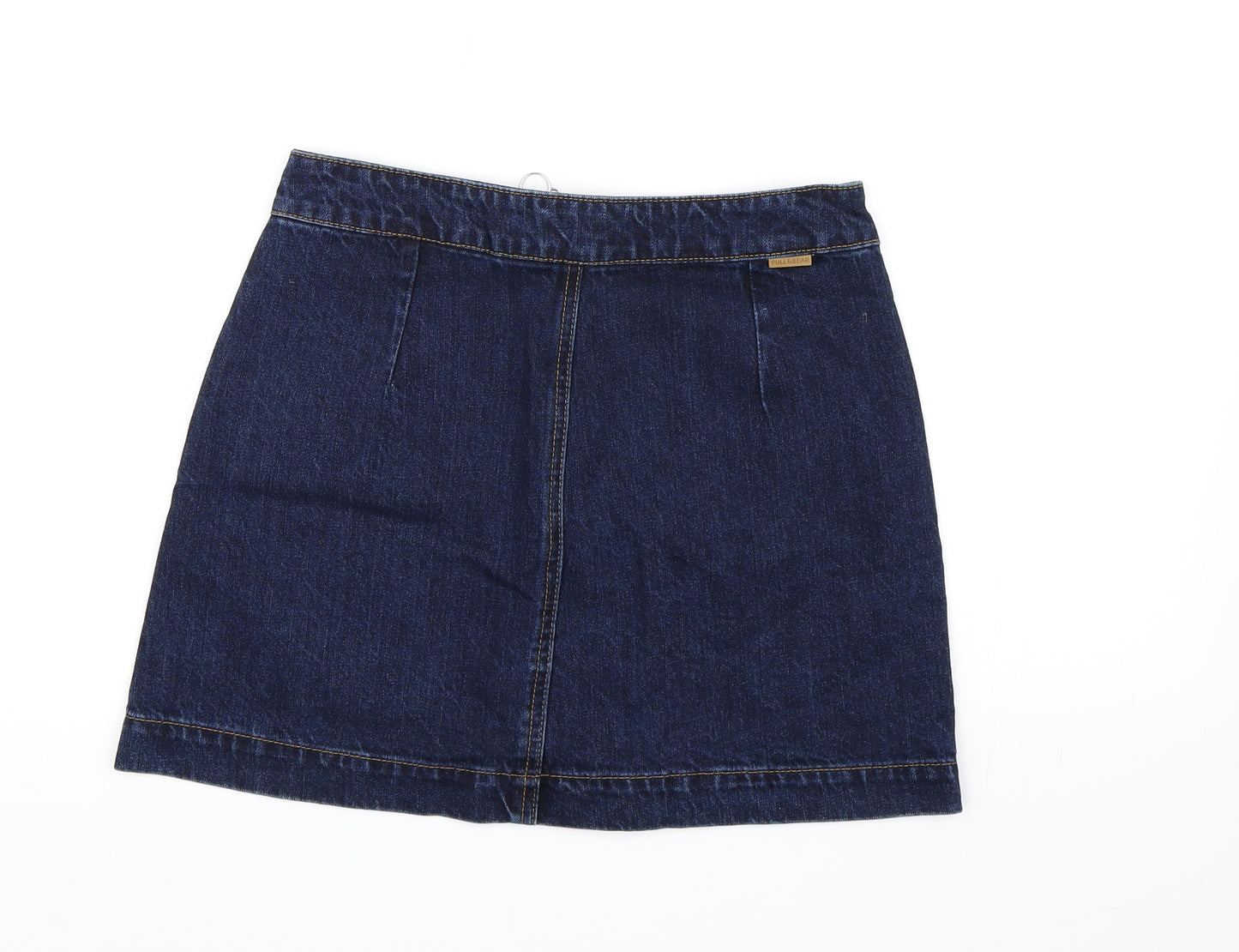 Pull&Bear Womens Blue  Denim A-Line Skirt Size M