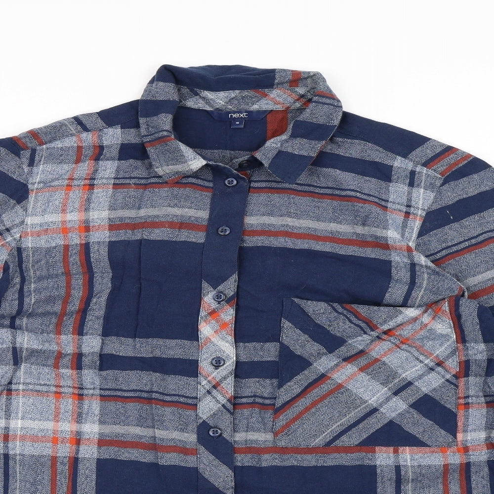 NEXT Womens Blue Check  Basic Button-Up Size 16