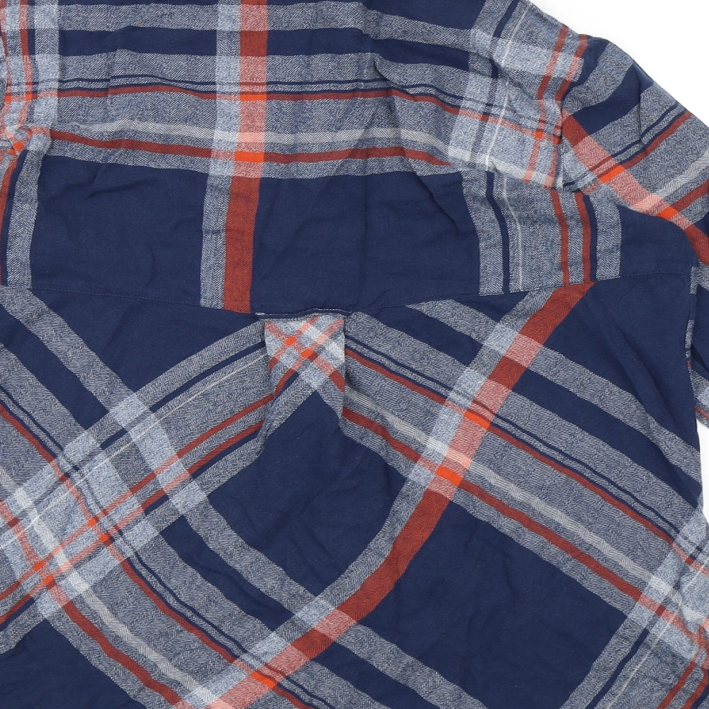 NEXT Womens Blue Check  Basic Button-Up Size 16