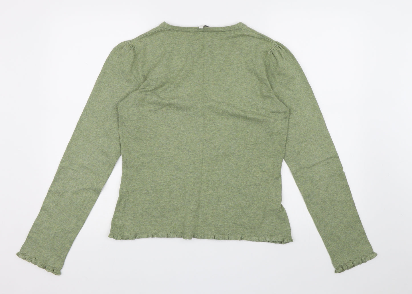 Laura Ashley Womens Green  Knit Cardigan Jumper Size 12