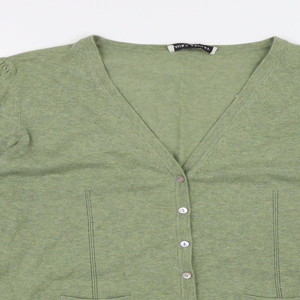 Laura Ashley Womens Green  Knit Cardigan Jumper Size 12