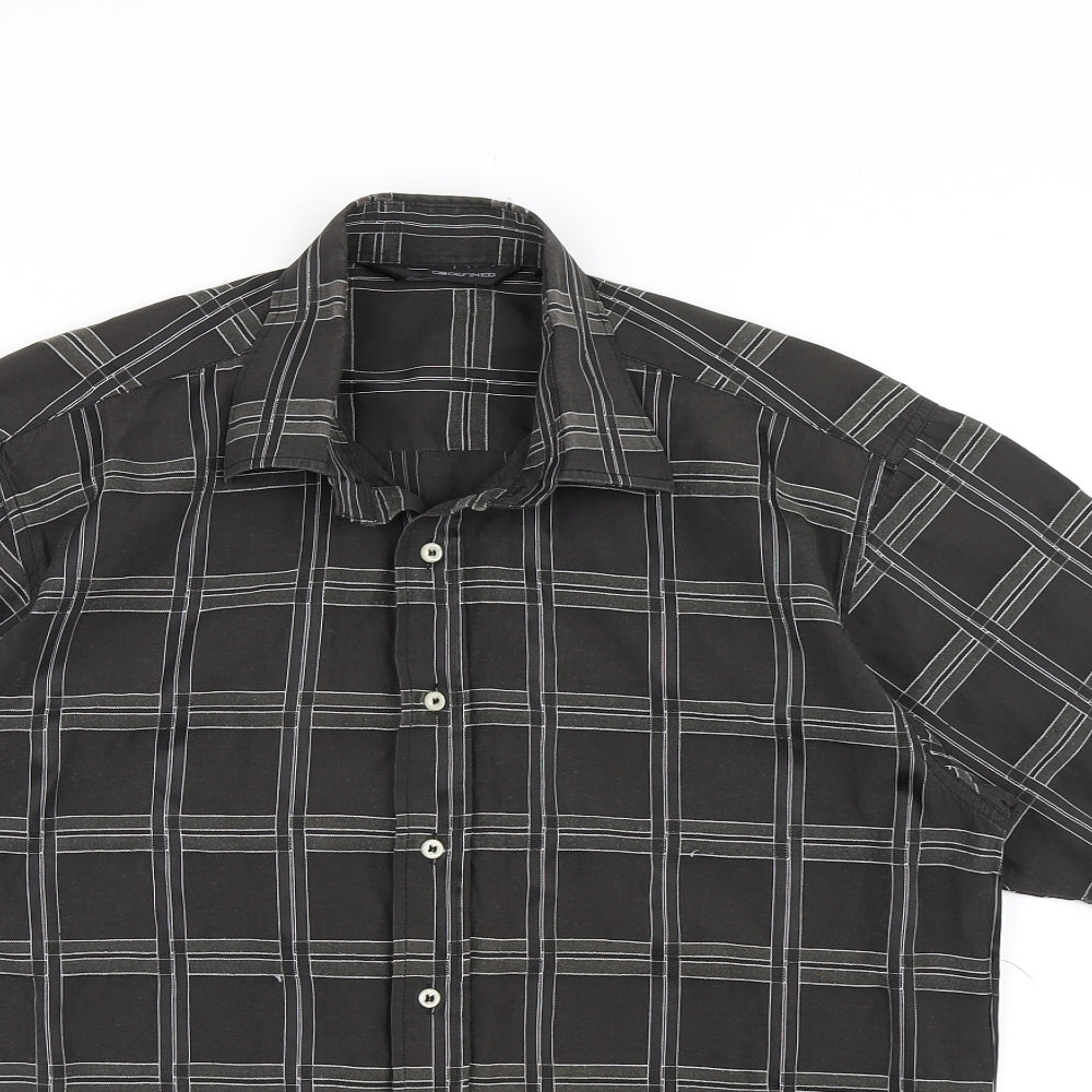 Defined Mens Green Check   Button-Up Size M