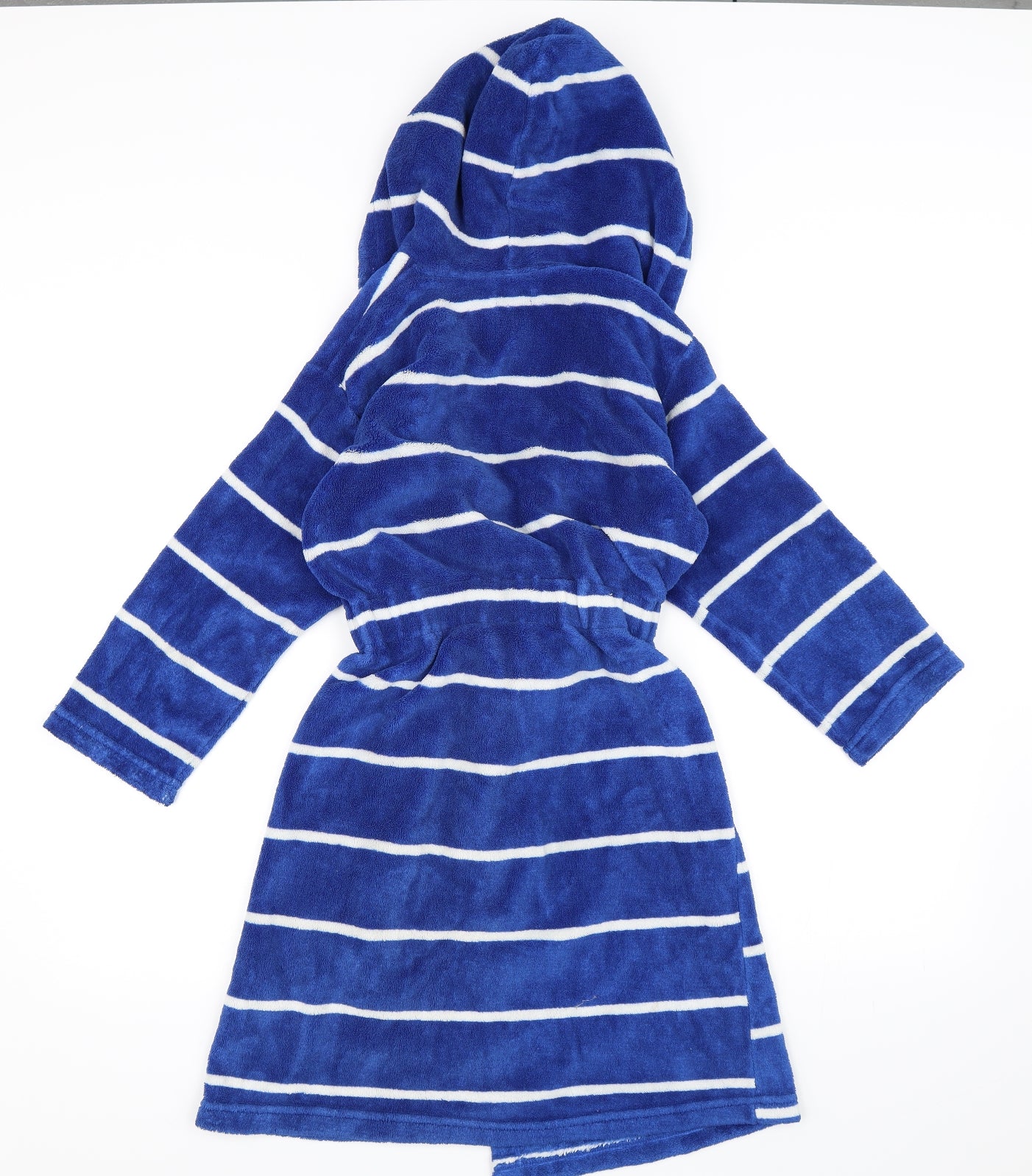 F&F Boys Black Striped Fleece  Gown Size 8-9 Years