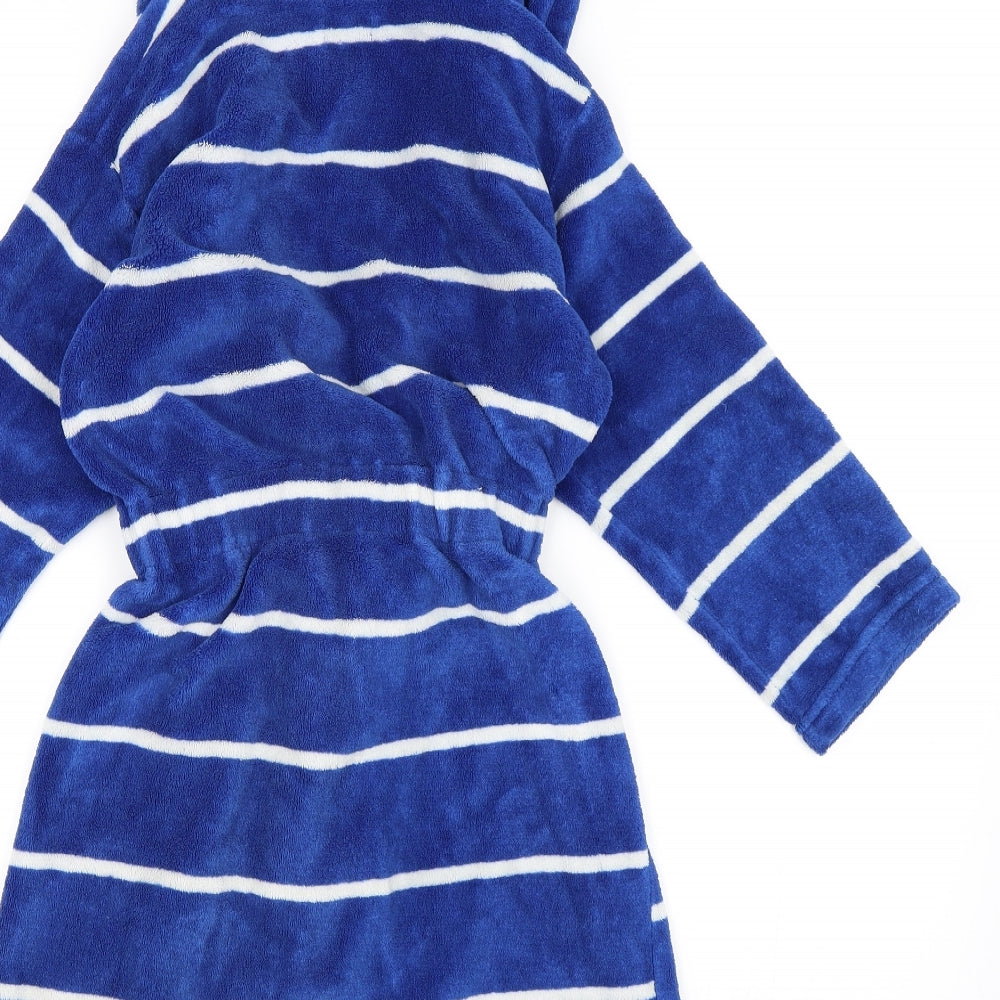 F&F Boys Black Striped Fleece  Gown Size 8-9 Years