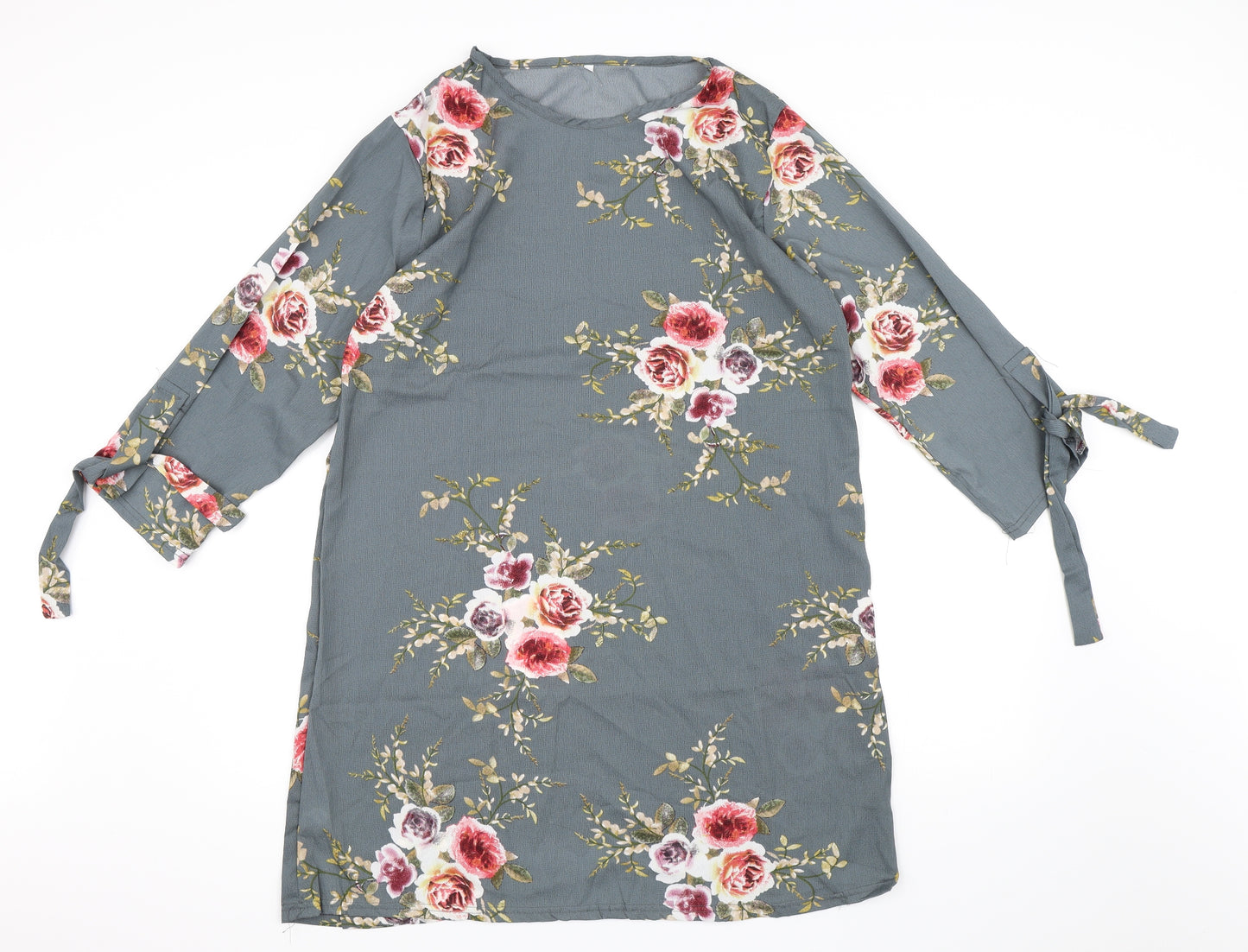 Preworn Womens Grey Floral  A-Line  Size 2XL