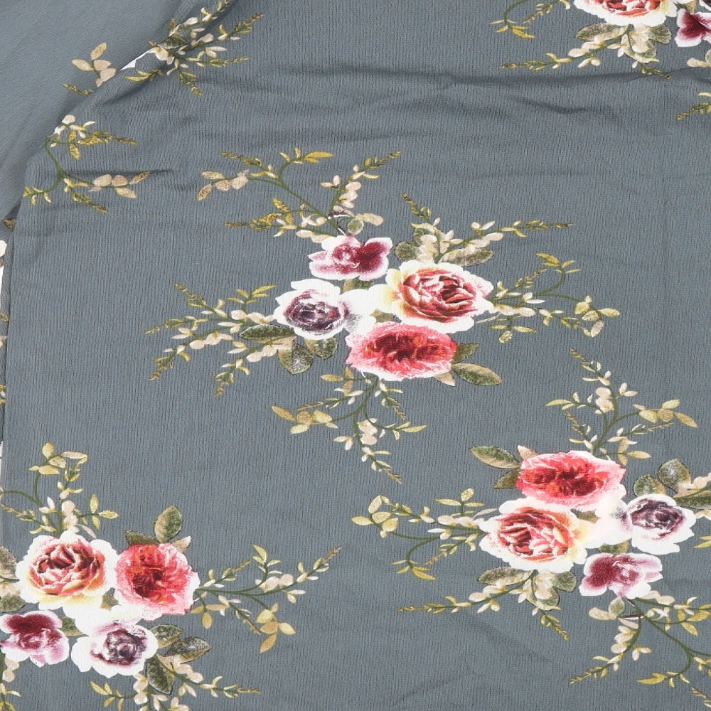 Preworn Womens Grey Floral  A-Line  Size 2XL