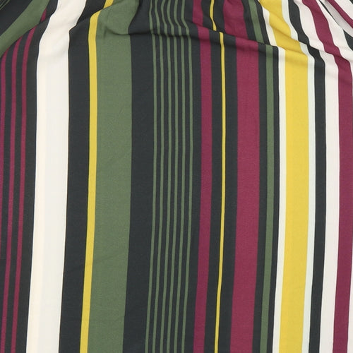 Quiz Womens Multicoloured Striped Chiffon Shirt Dress  Size 12