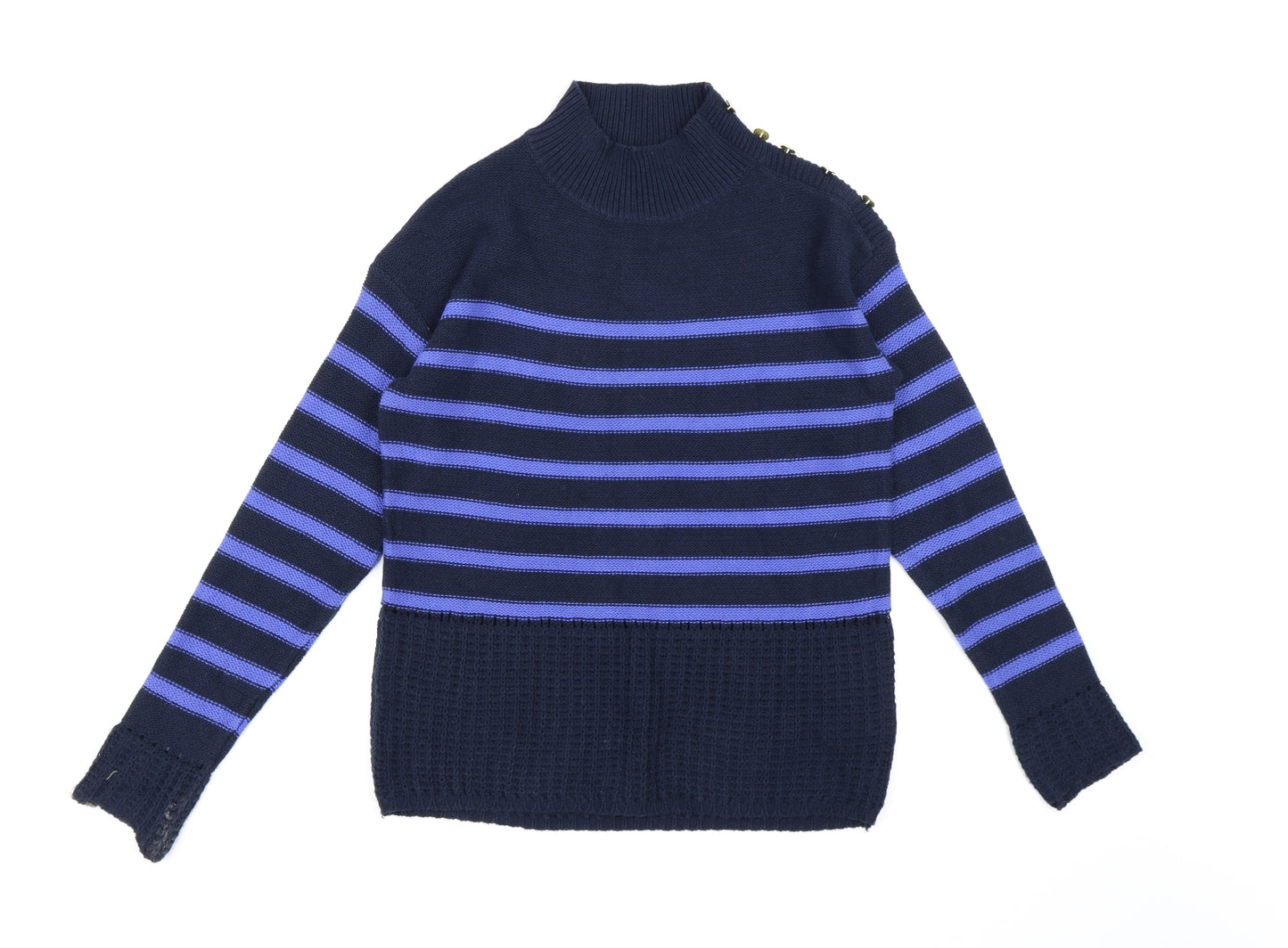 NEXT Womens Blue Striped Knit Pullover Jumper Size 8