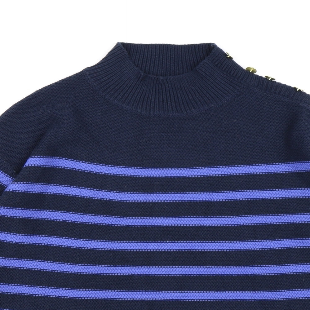 NEXT Womens Blue Striped Knit Pullover Jumper Size 8