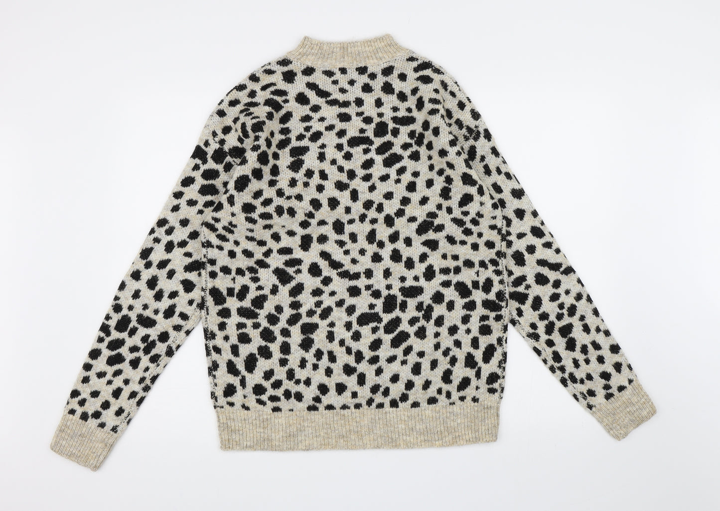 Dorothy Perkins Womens Beige Animal Print Knit Pullover Jumper Size 8