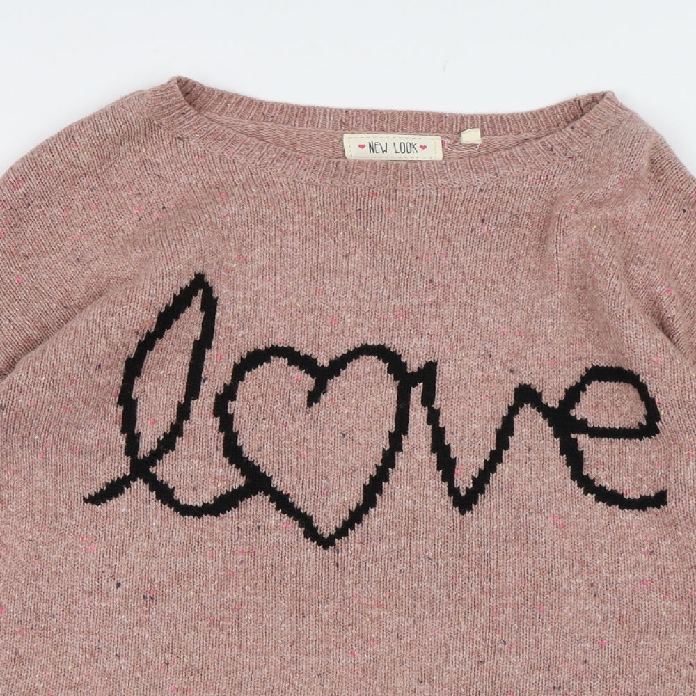 New Look Womens Pink  Knit Pullover Jumper Size 10