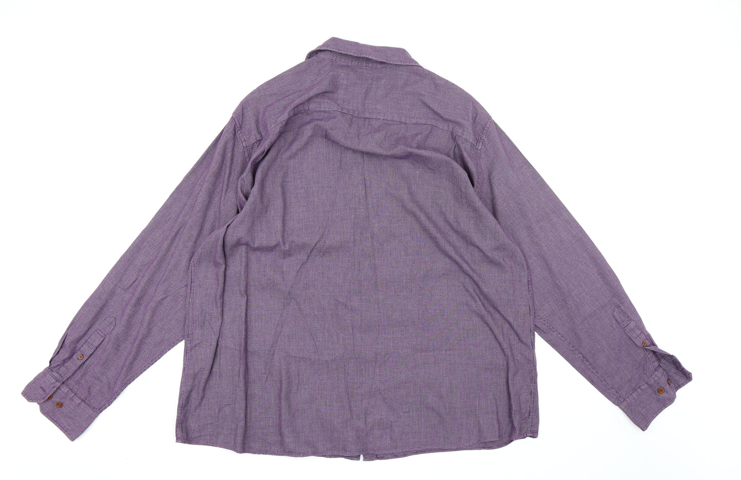 Blue Harbour Mens Purple Check   Button-Up Size 2XL