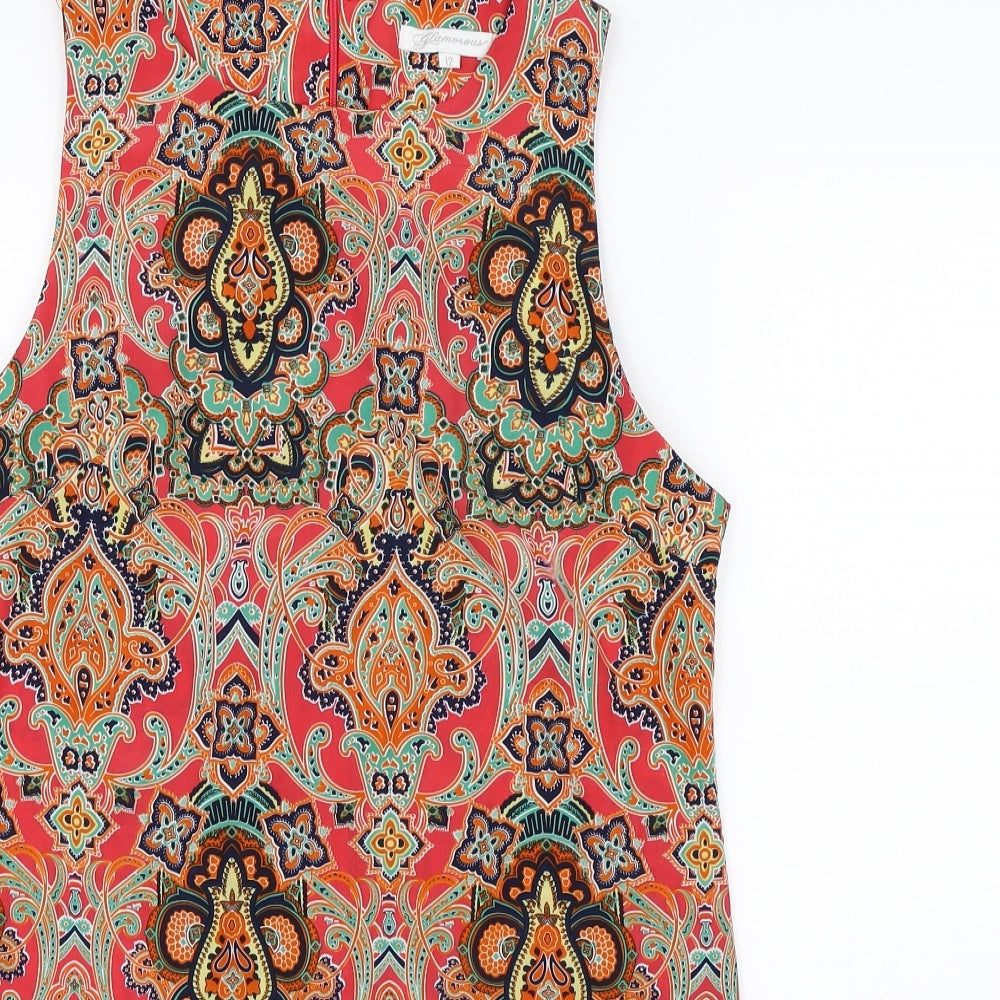 Glamorous Womens Multicoloured Paisley Chiffon A-Line  Size 12