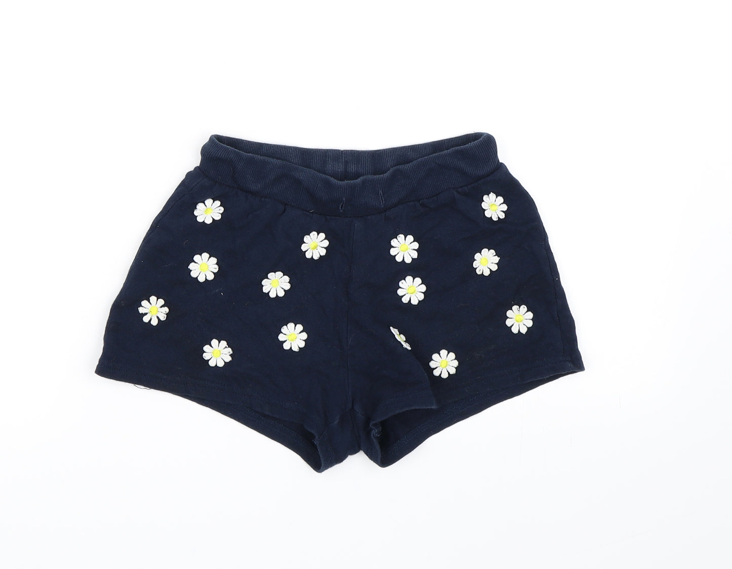 NEXT Girls Blue Floral Jersey Sweat Shorts Size 10 Years