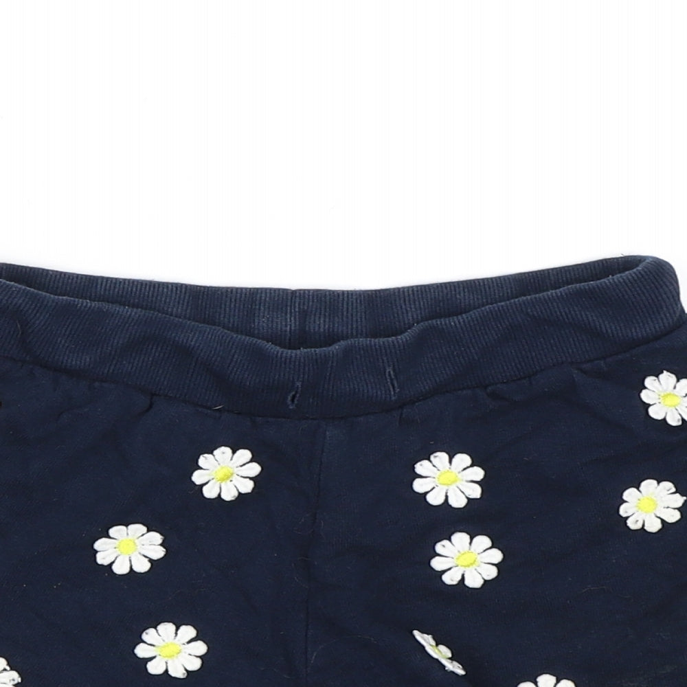 NEXT Girls Blue Floral Jersey Sweat Shorts Size 10 Years