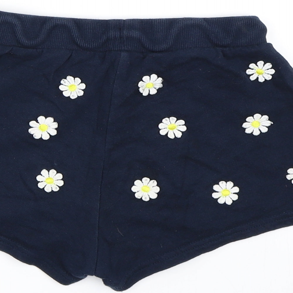 NEXT Girls Blue Floral Jersey Sweat Shorts Size 10 Years