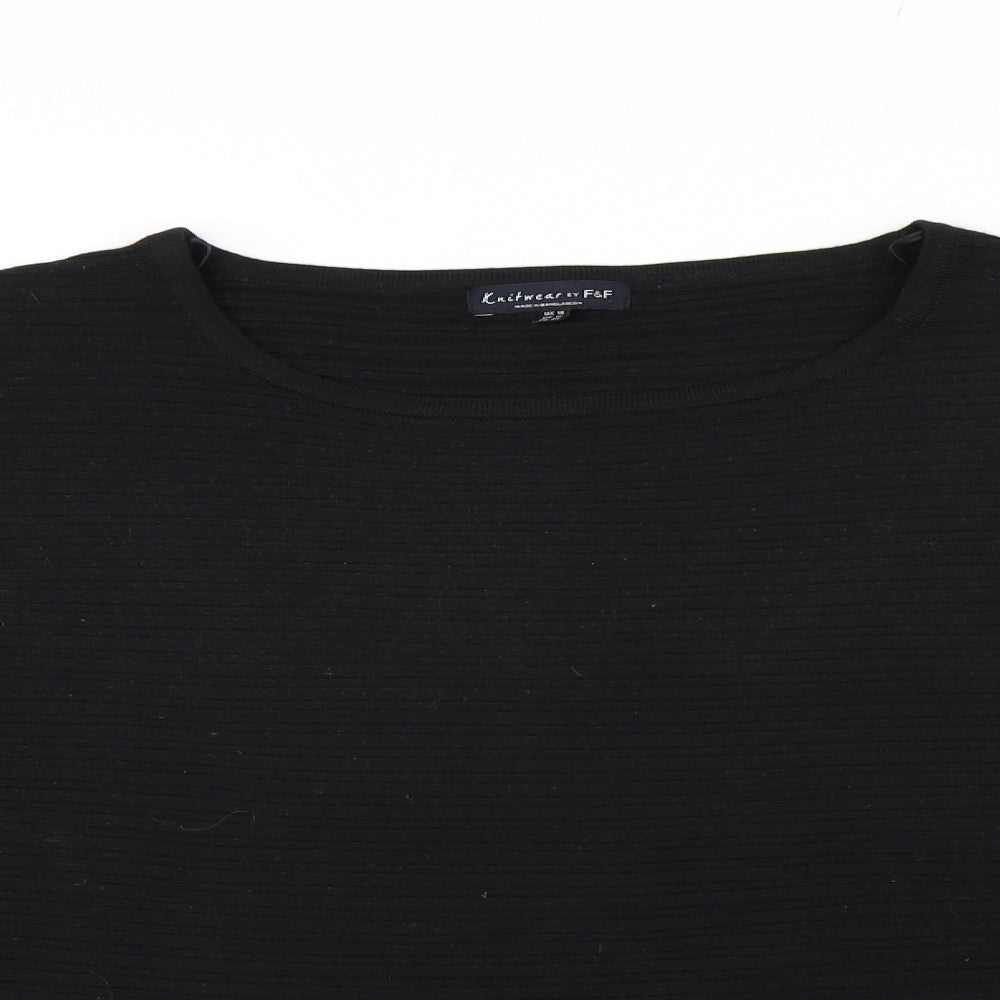 F&F Womens Black  Knit Pullover Jumper Size 16