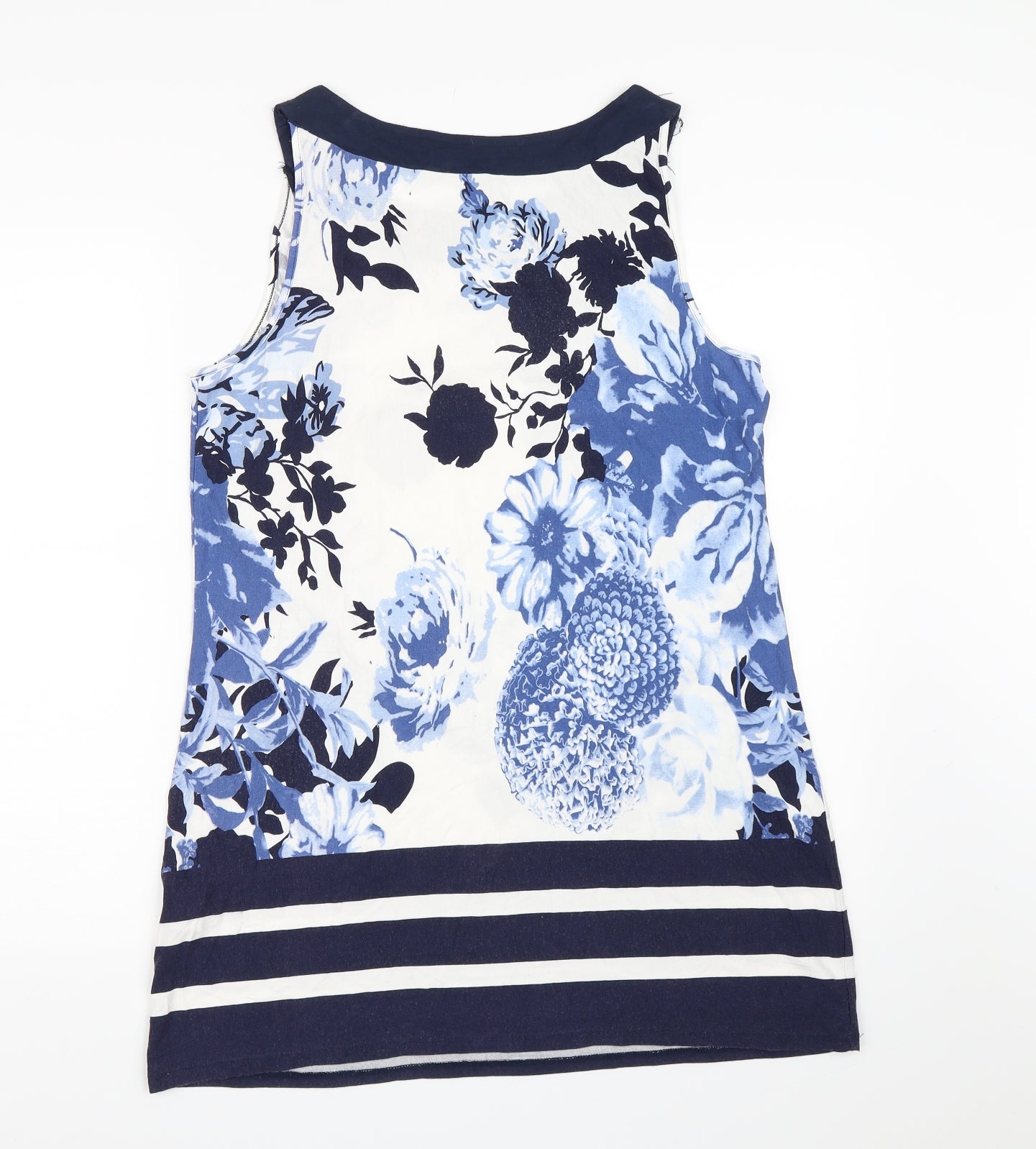 Preworn Womens Blue Floral  A-Line  Size 16