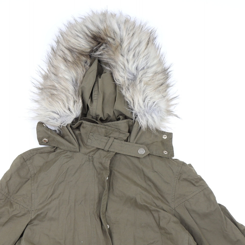 Zara Womens Green   Overcoat Coat Size S