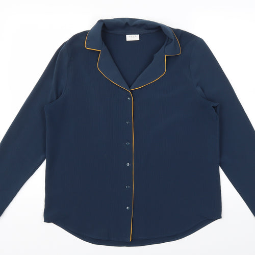 VILA Womens Blue   Basic Button-Up Size L