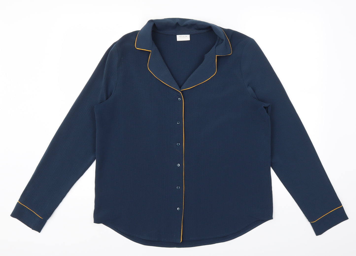 VILA Womens Blue   Basic Button-Up Size L