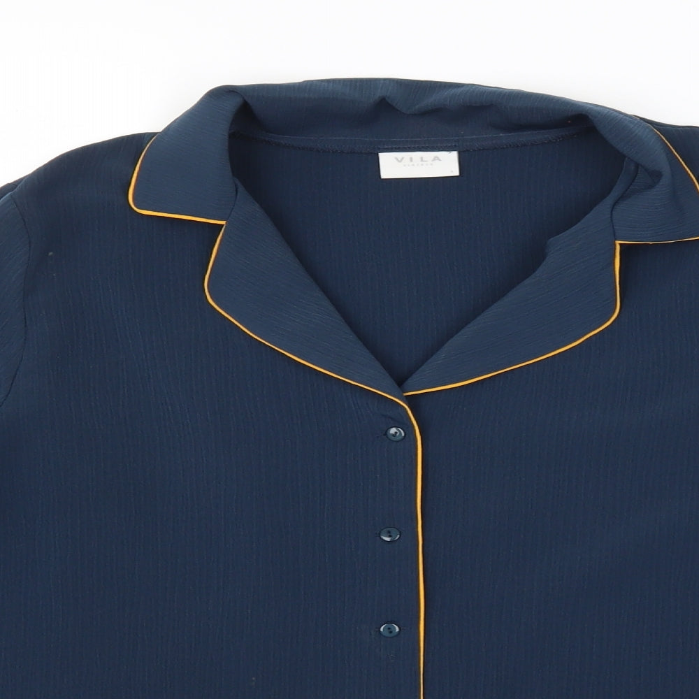 VILA Womens Blue   Basic Button-Up Size L