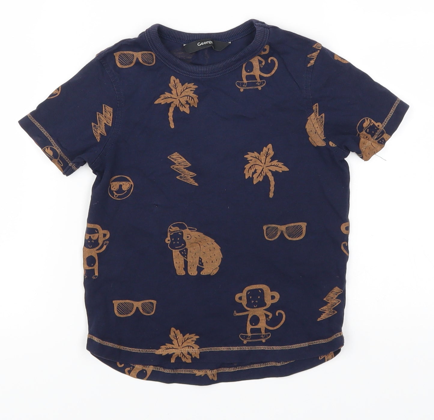 George Boys Black   Basic T-Shirt Size 2-3 Years