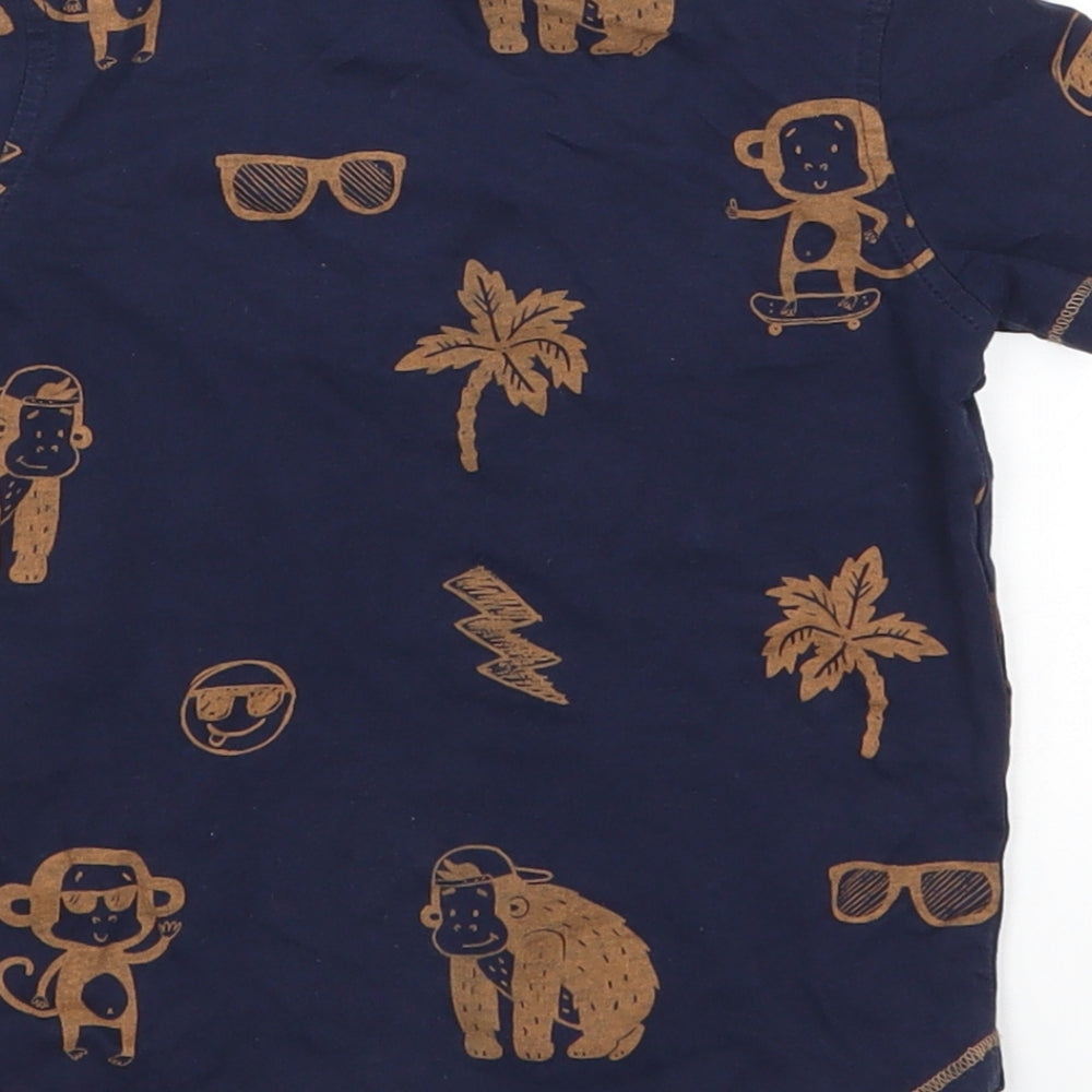 George Boys Black   Basic T-Shirt Size 2-3 Years