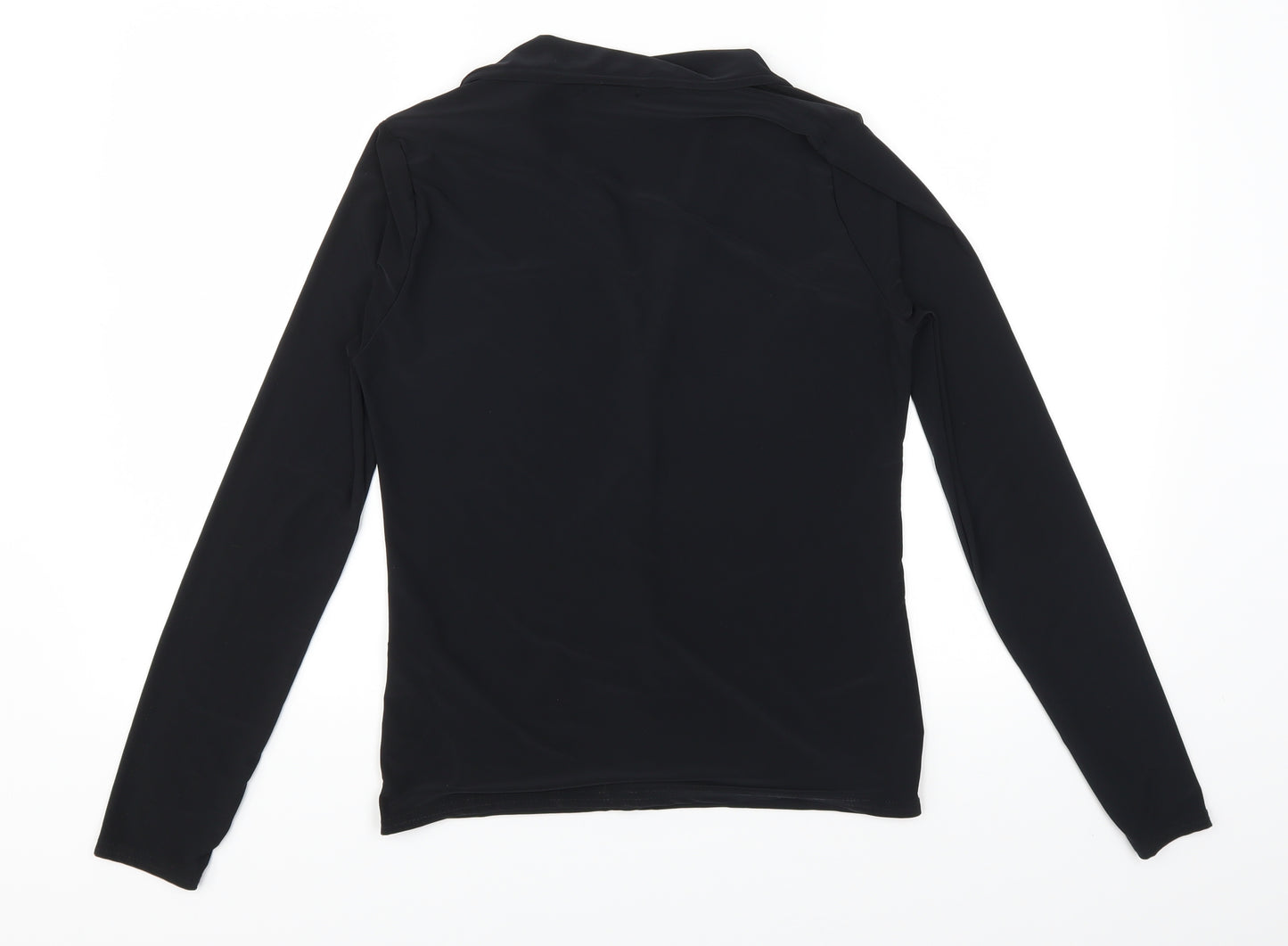 PRETTYLITTLETHING Womens Black   Basic Button-Up Size 8