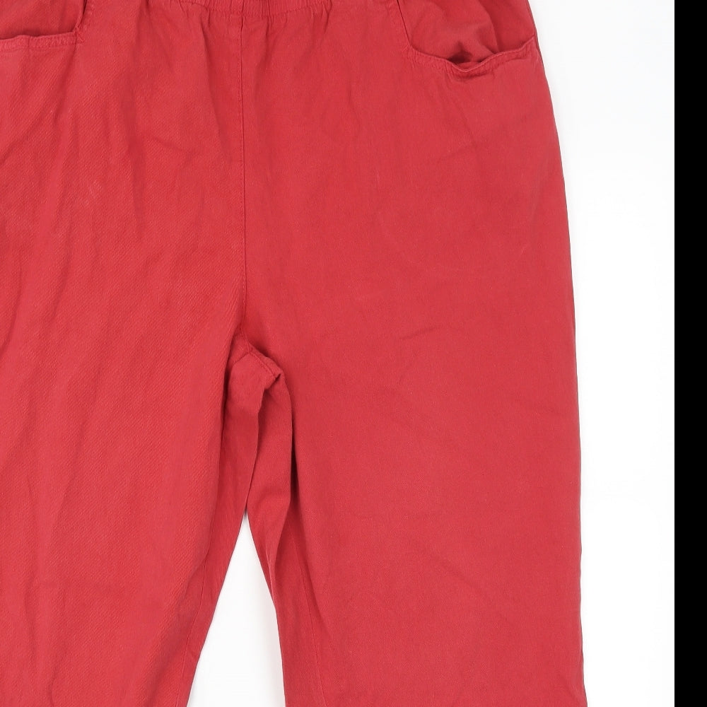 berlin Womens Red   Trousers  Size 24 L27 in