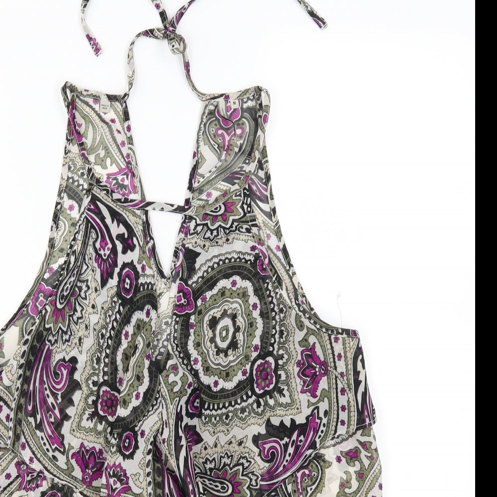 GUESS Womens Green Paisley  Basic Blouse Size M