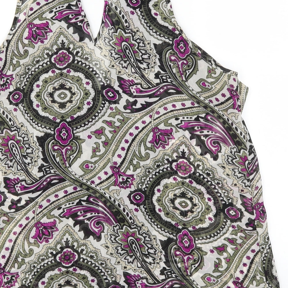 GUESS Womens Green Paisley  Basic Blouse Size M