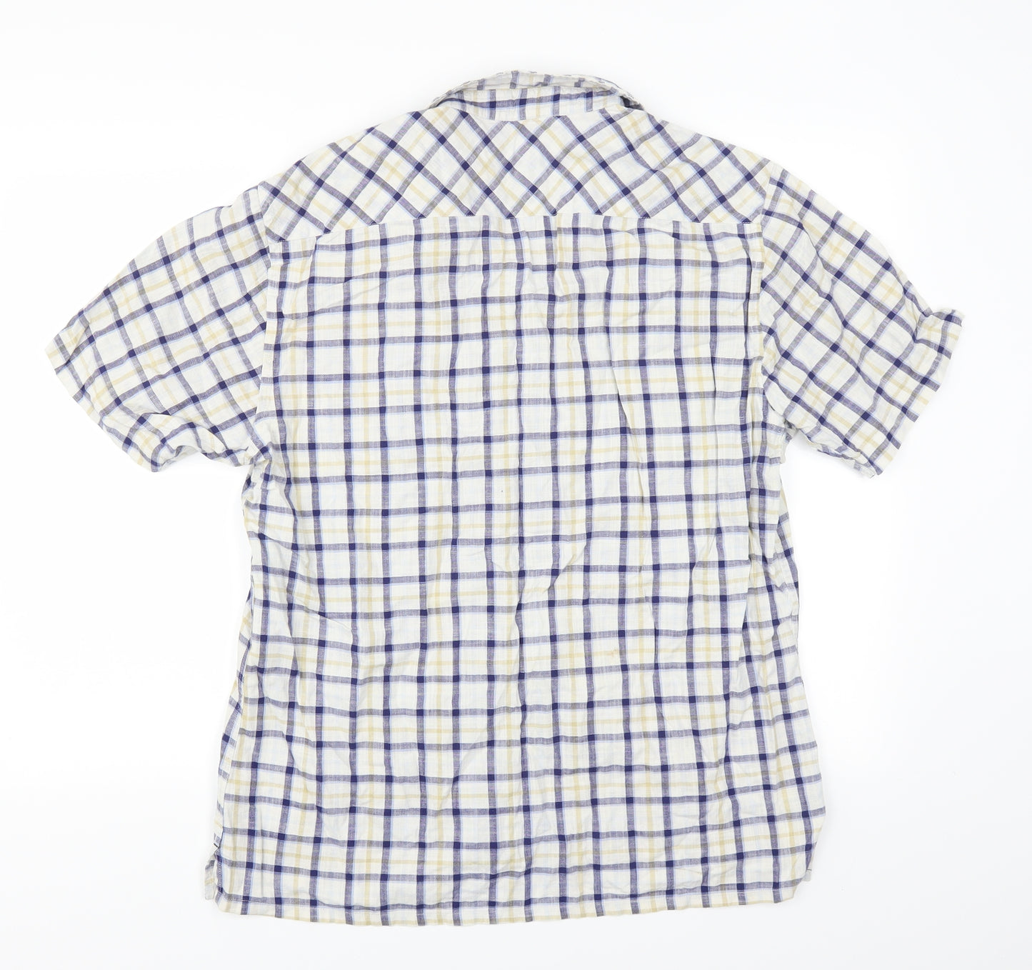 bare Mens Beige Plaid   Button-Up Size L