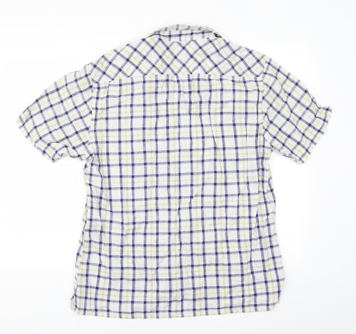 bare Mens Beige Plaid   Button-Up Size L