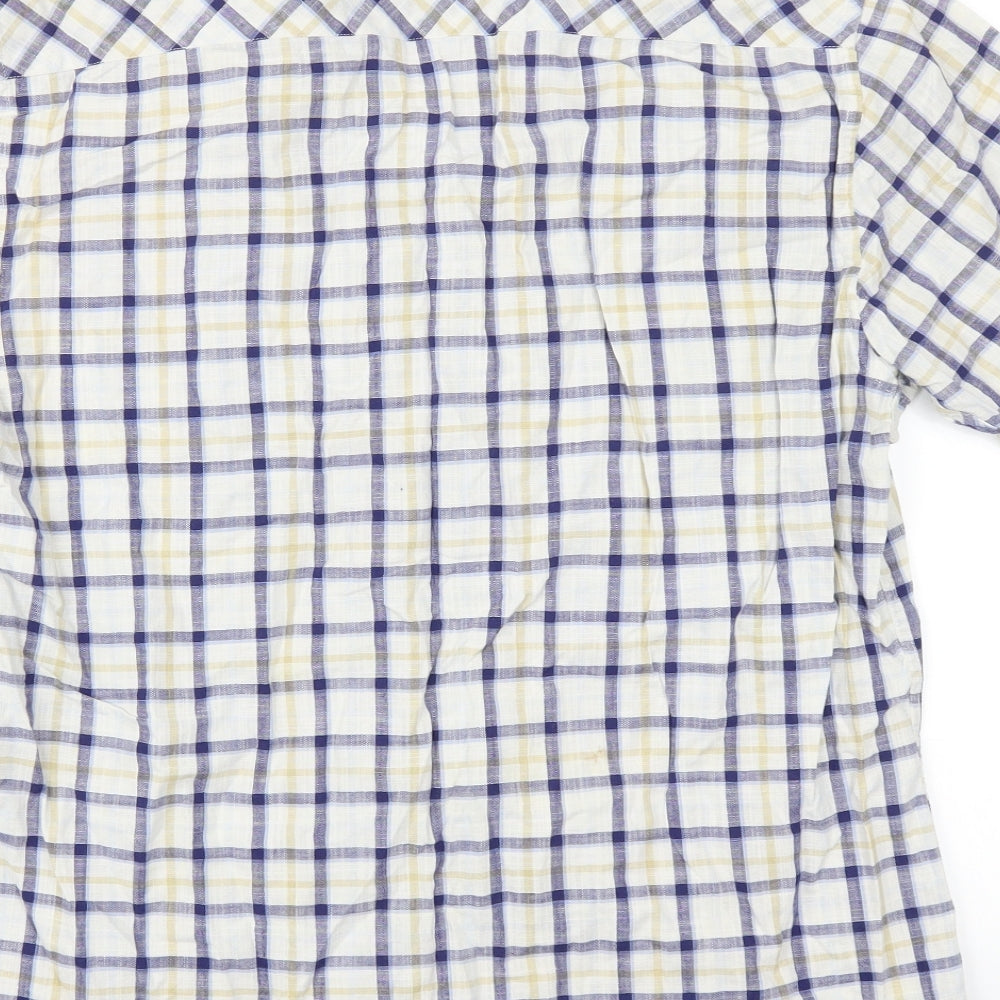 bare Mens Beige Plaid   Button-Up Size L